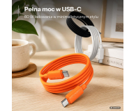 USAMS Kabel 60W 3A Silicone Fast Charging USB-C do USB-C pomarańcz - 1568985 - zdjęcie 2